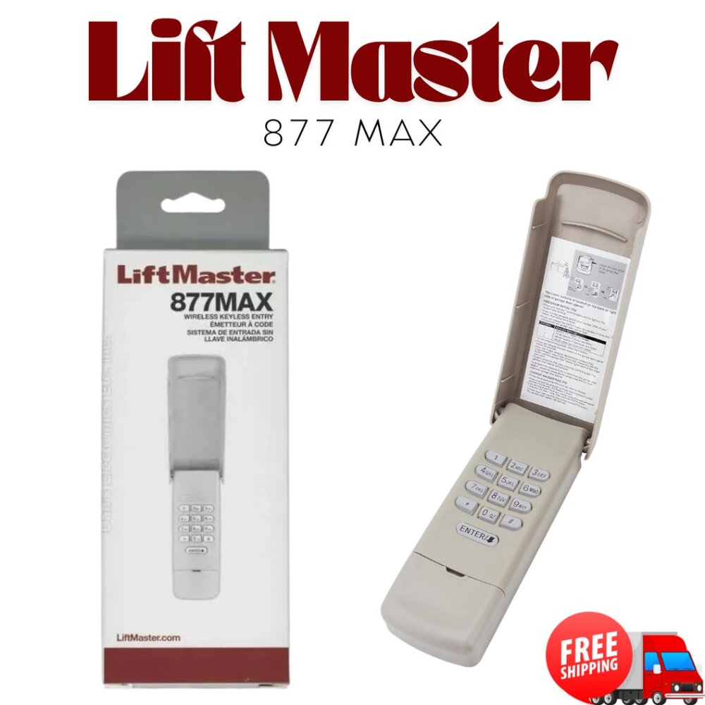 877MAX Wireless Keypad Entry System for Liftmaster Craftsman Garage Door Opener
